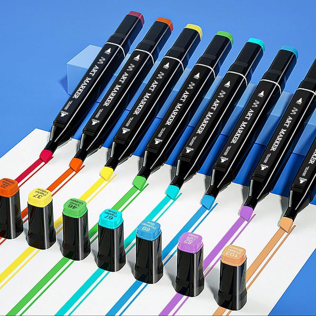 48-Color Dual Tip Alcohol Marker Set